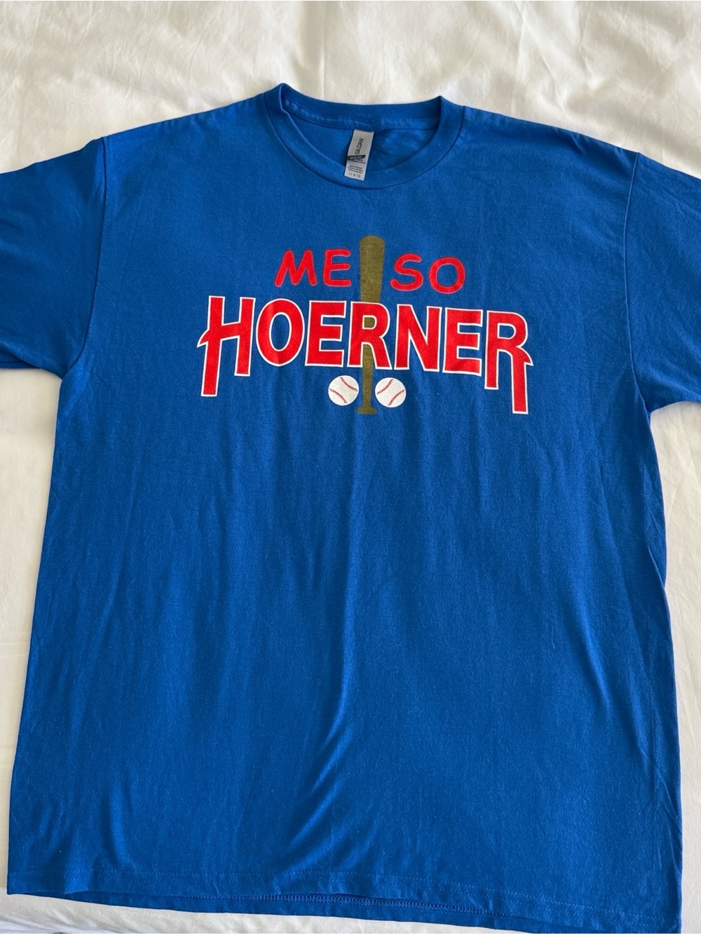 Womenโs Chicago Cubs Nico Hoerner โMe So Hoerner" T-shirt